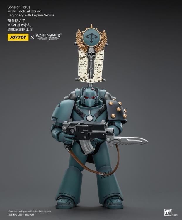 Warhammer: The Horus Heresy Sons of Horus MKVI Tactical Squad Legionary with Legion Vexilla 1/18 Scale Action Figure Gallery Image 4