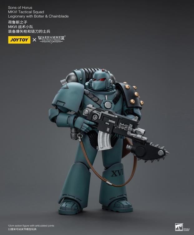 Warhammer: The Horus Heresy Sons of Horus MKVI Tactical Squad Legionary with Bolter & Chainblade 1/18 Scale Action Figure Gallery Image 5