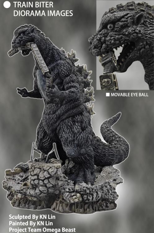 Godzilla (1954) Omega Beast Series Godzilla Train Biter (B/W Film 70th Anniversary Ver.) Limited Edition Statue Gallery Image 12