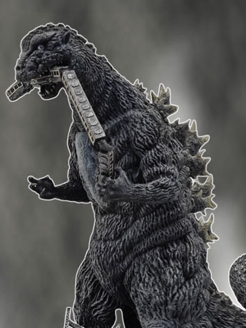 Godzilla (1954) Omega Beast Series Godzilla Train Biter (B/W Film 70th Anniversary Ver.) Limited Edition Statue Gallery Image 2