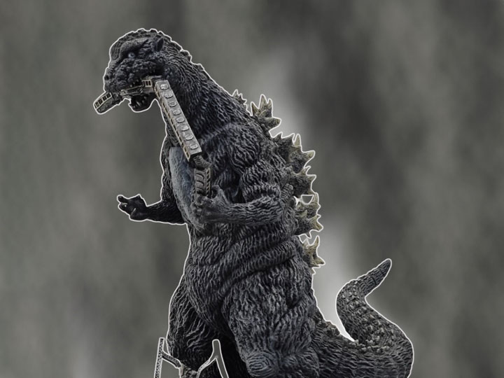 Godzilla (1954) Omega Beast Series Godzilla Train Biter (B/W Film 70th Anniversary Ver.) Limited Edition Statue Gallery Image 1