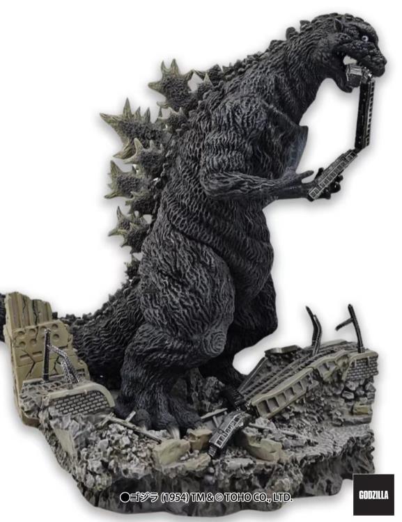 Godzilla (1954) Omega Beast Series Godzilla Train Biter (B/W Film 70th Anniversary Ver.) Limited Edition Statue Gallery Image 3