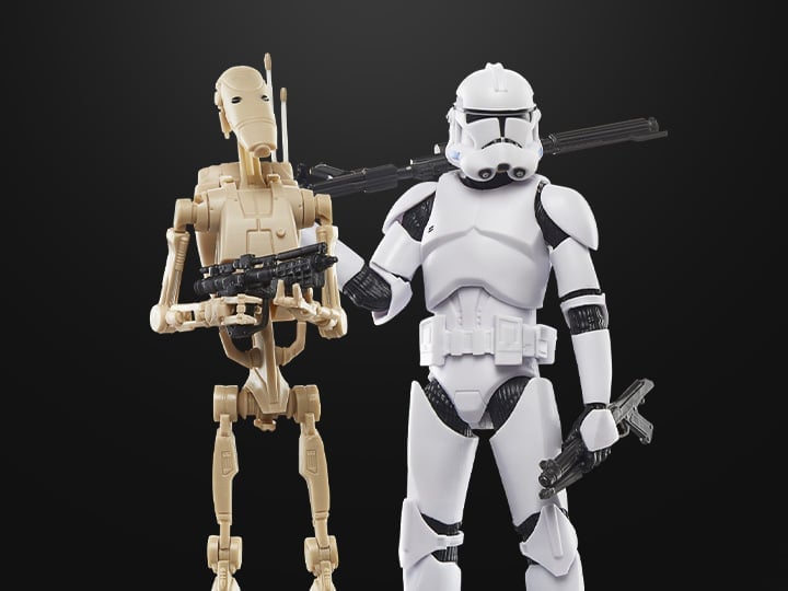 Star Wars: The Black Series 6" Phase II Clone Trooper & Battle Droid Two-Pack (The Clone Wars) Gallery Image 1