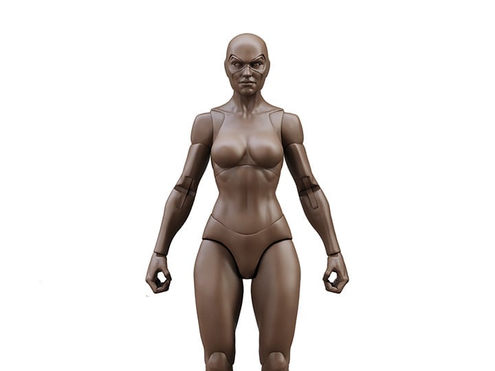 Epic H.A.C.K.S. Blanks Coffee Brown Female 1/12 Scale Action Figure Gallery Image 1