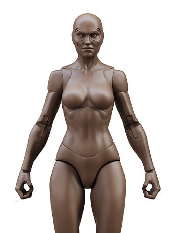 Epic H.A.C.K.S. Blanks Coffee Brown Female 1/12 Scale Action Figure Gallery Image 2