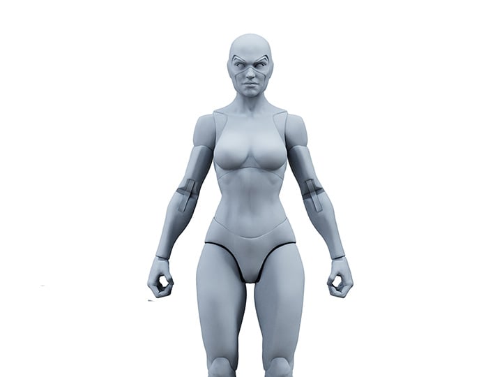 Epic H.A.C.K.S. Blanks Shady Gray Female 1/12 Scale Action Figure Gallery Image 1