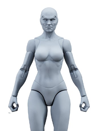 Epic H.A.C.K.S. Blanks Shady Gray Female 1/12 Scale Action Figure