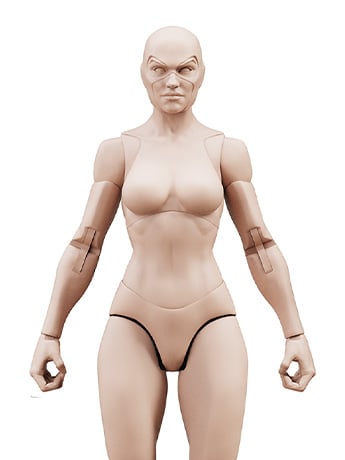 Epic H.A.C.K.S. Blanks Champagne Beige Female 1/12 Scale Action Figure Gallery Image 2