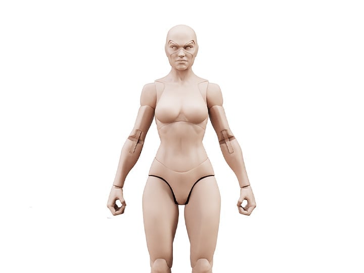 Epic H.A.C.K.S. Blanks Champagne Beige Female 1/12 Scale Action Figure Gallery Image 1