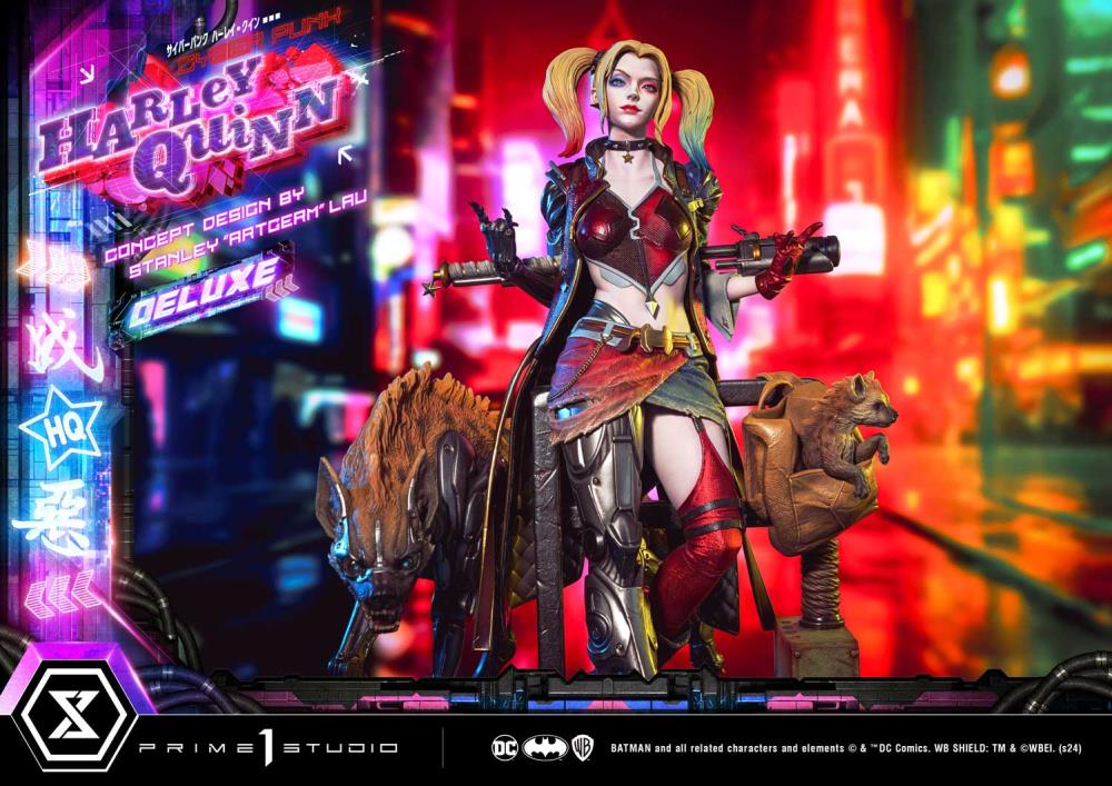DC Comics Ultimate Premium Masterline Cyberpunk Harley Quinn Deluxe Statue Gallery Image 3