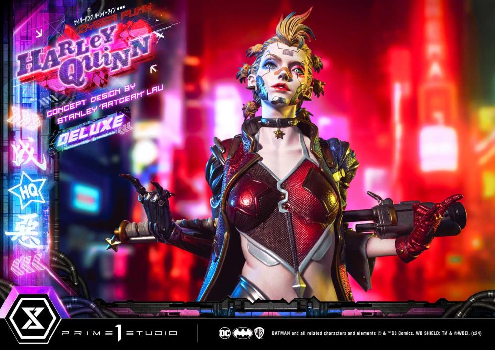DC Comics Ultimate Premium Masterline Cyberpunk Harley Quinn Deluxe Statue Gallery Image 5