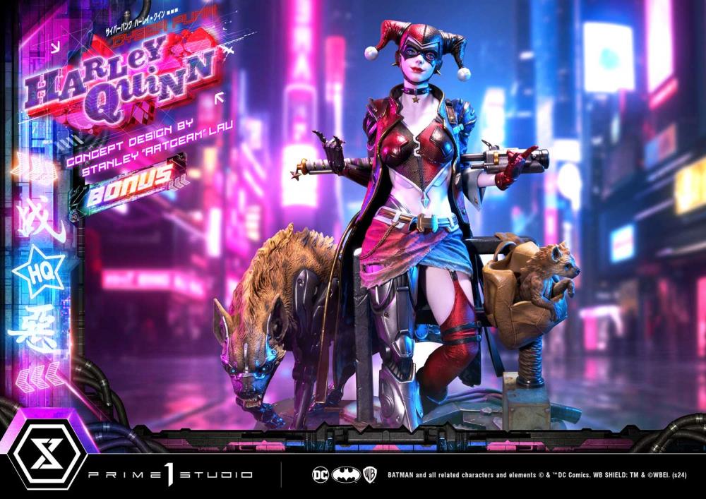 DC Comics Ultimate Premium Masterline Cyberpunk Harley Quinn Deluxe Statue (With Bonus) Gallery Image 8