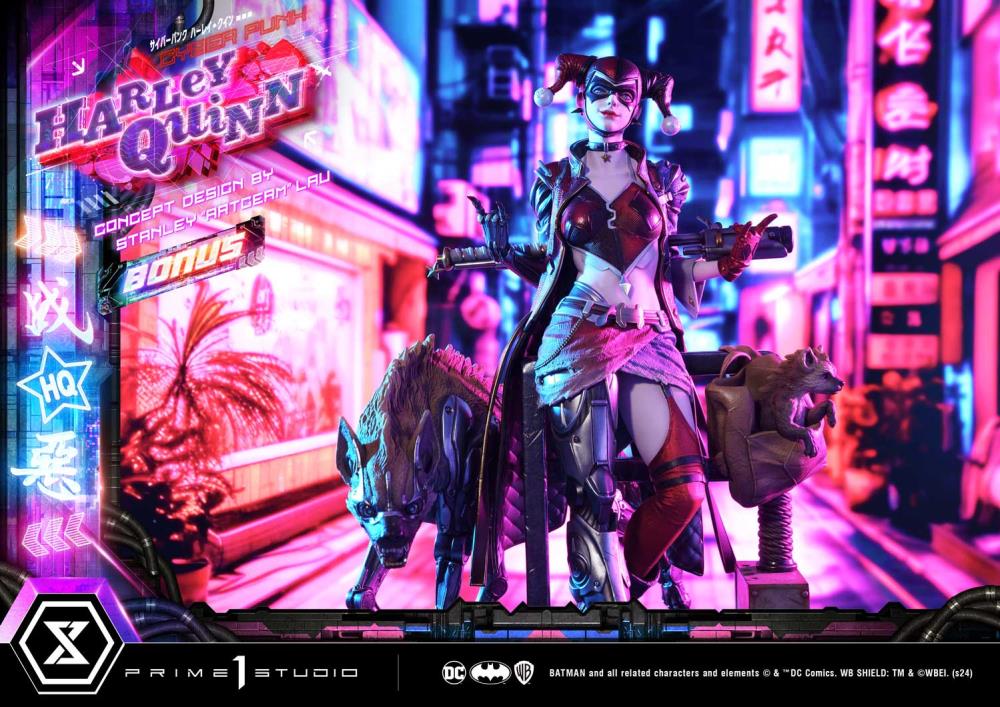 DC Comics Ultimate Premium Masterline Cyberpunk Harley Quinn Deluxe Statue (With Bonus) Gallery Image 7