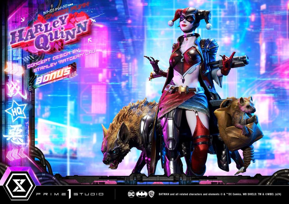 DC Comics Ultimate Premium Masterline Cyberpunk Harley Quinn Deluxe Statue (With Bonus) Gallery Image 4