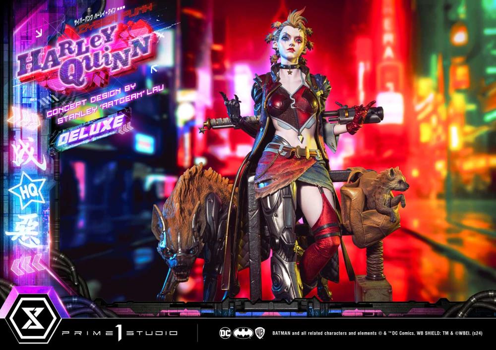 DC Comics Ultimate Premium Masterline Cyberpunk Harley Quinn Deluxe Statue (With Bonus) Gallery Image 24