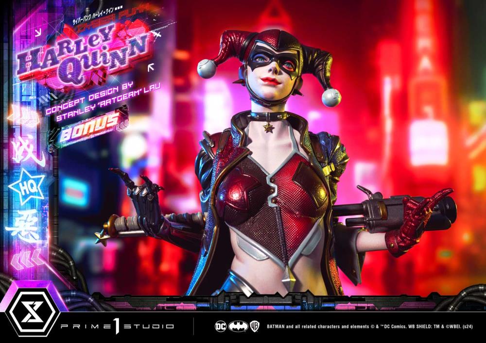 DC Comics Ultimate Premium Masterline Cyberpunk Harley Quinn Deluxe Statue (With Bonus) Gallery Image 14