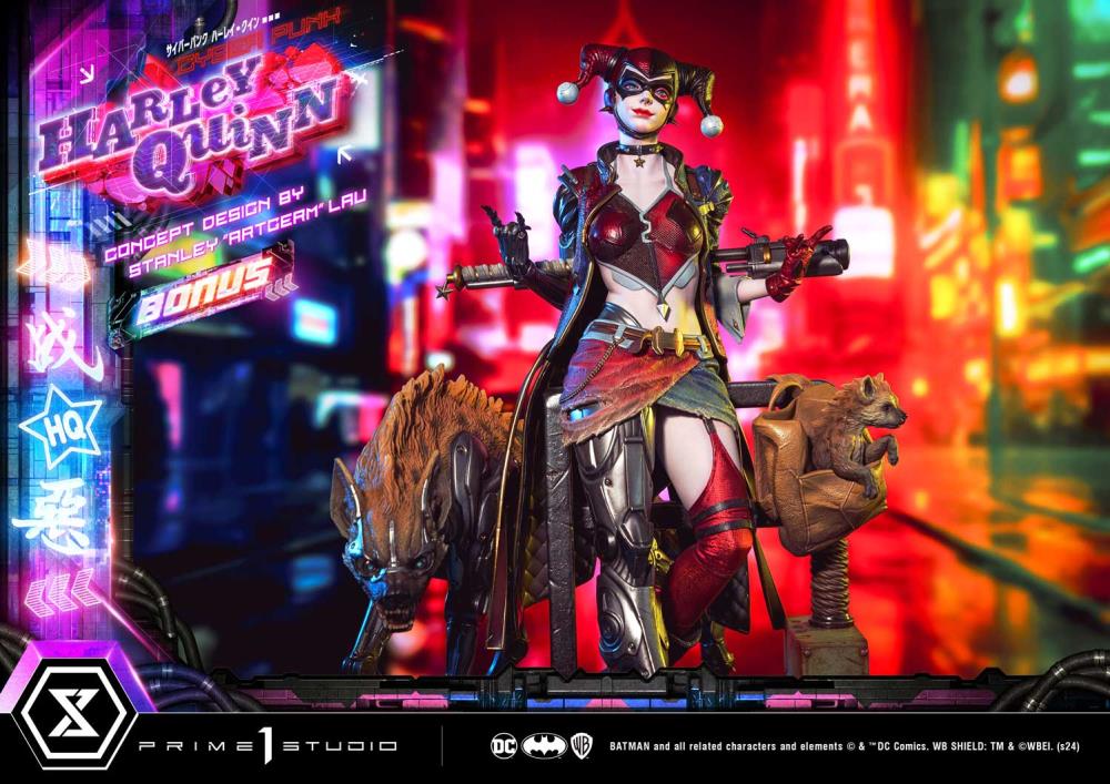DC Comics Ultimate Premium Masterline Cyberpunk Harley Quinn Deluxe Statue (With Bonus) Gallery Image 9