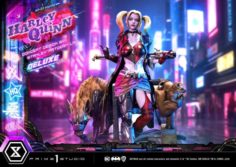 DC Comics Ultimate Premium Masterline Cyberpunk Harley Quinn Deluxe Statue (With Bonus) Gallery Image 29