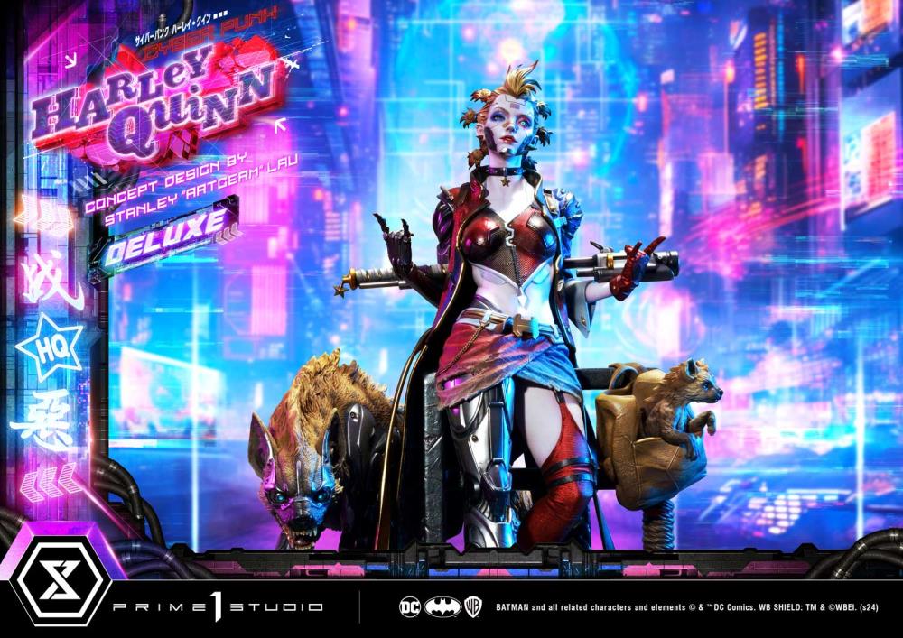 DC Comics Ultimate Premium Masterline Cyberpunk Harley Quinn Deluxe Statue (With Bonus) Gallery Image 23