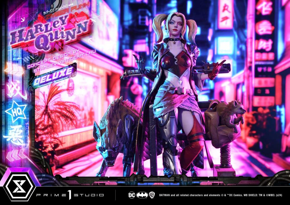 DC Comics Ultimate Premium Masterline Cyberpunk Harley Quinn Deluxe Statue (With Bonus) Gallery Image 28