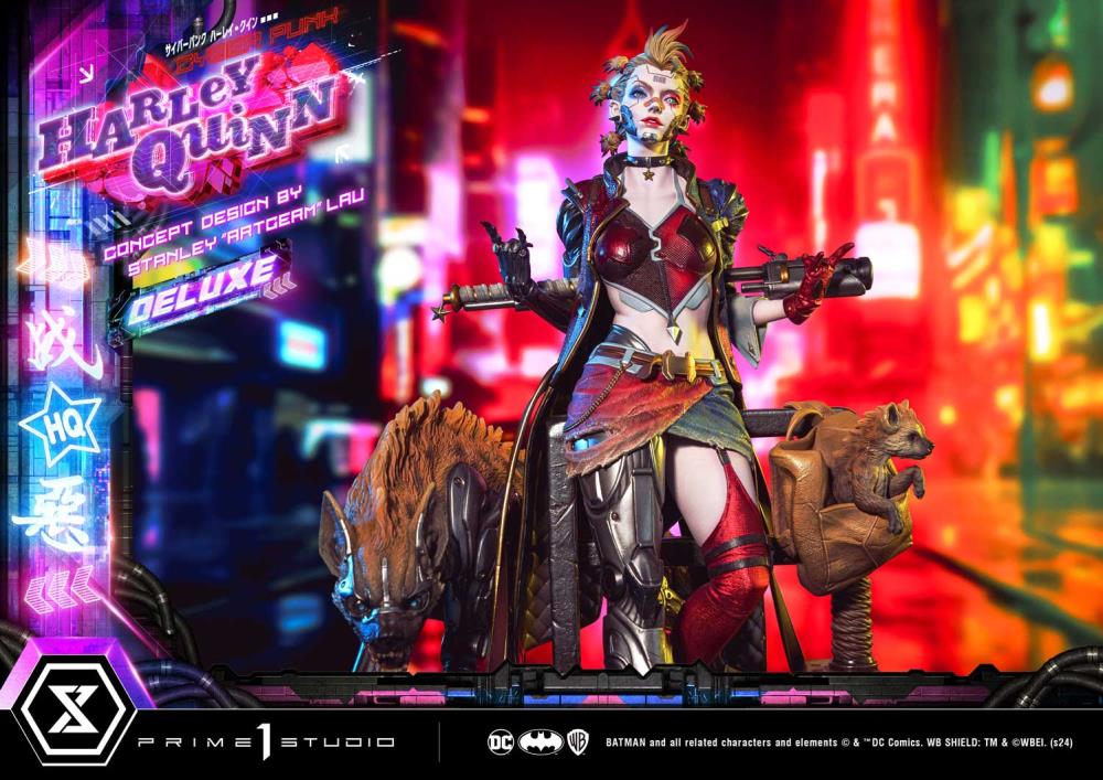 DC Comics Ultimate Premium Masterline Cyberpunk Harley Quinn Deluxe Statue (With Bonus) Gallery Image 25