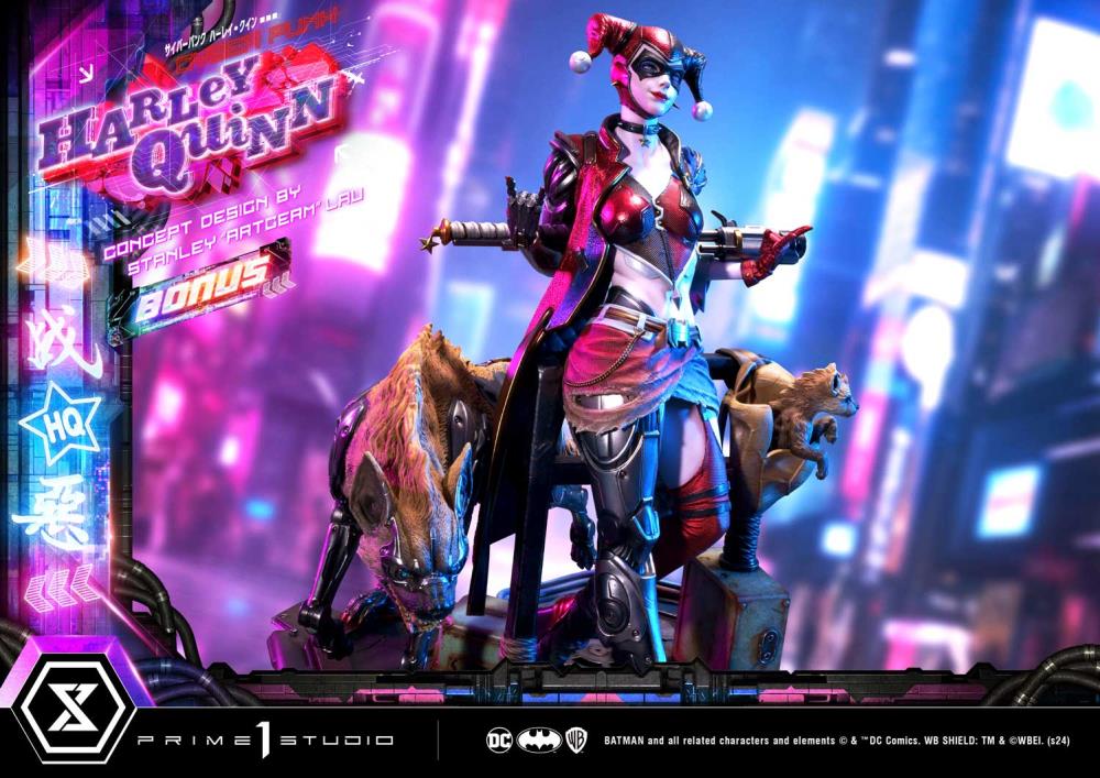 DC Comics Ultimate Premium Masterline Cyberpunk Harley Quinn Deluxe Statue (With Bonus) Gallery Image 10