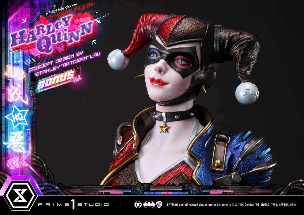DC Comics Ultimate Premium Masterline Cyberpunk Harley Quinn Deluxe Statue (With Bonus) Gallery Image 20