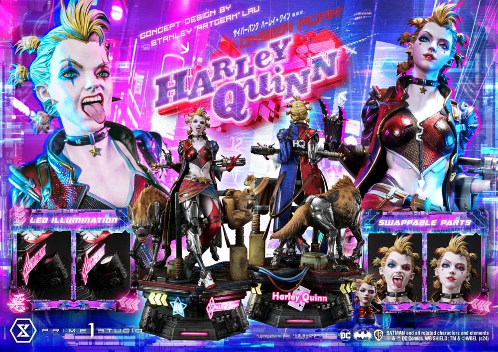 DC Comics Ultimate Premium Masterline Cyberpunk Harley Quinn Deluxe Statue (With Bonus) Gallery Image 76
