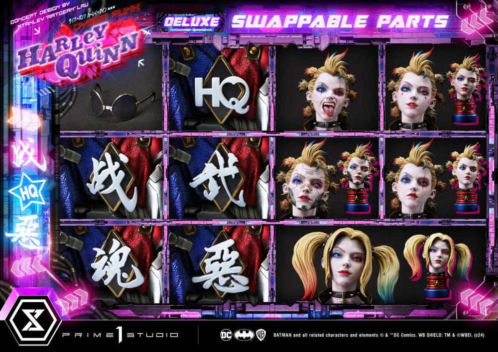 DC Comics Ultimate Premium Masterline Cyberpunk Harley Quinn Deluxe Statue (With Bonus) Gallery Image 57