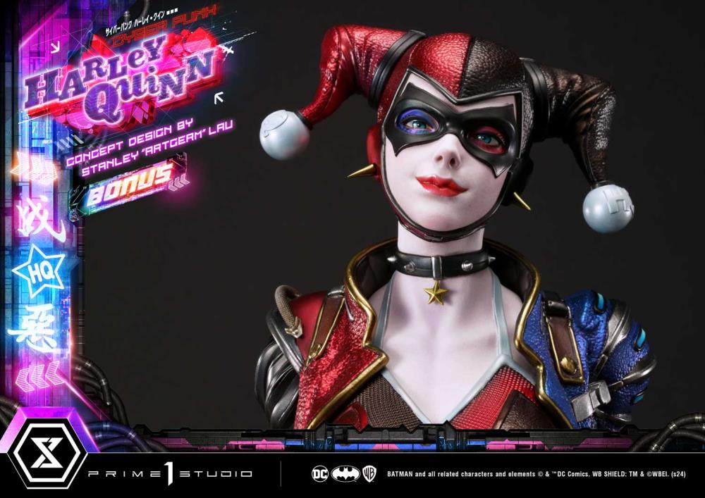 DC Comics Ultimate Premium Masterline Cyberpunk Harley Quinn Deluxe Statue (With Bonus) Gallery Image 21