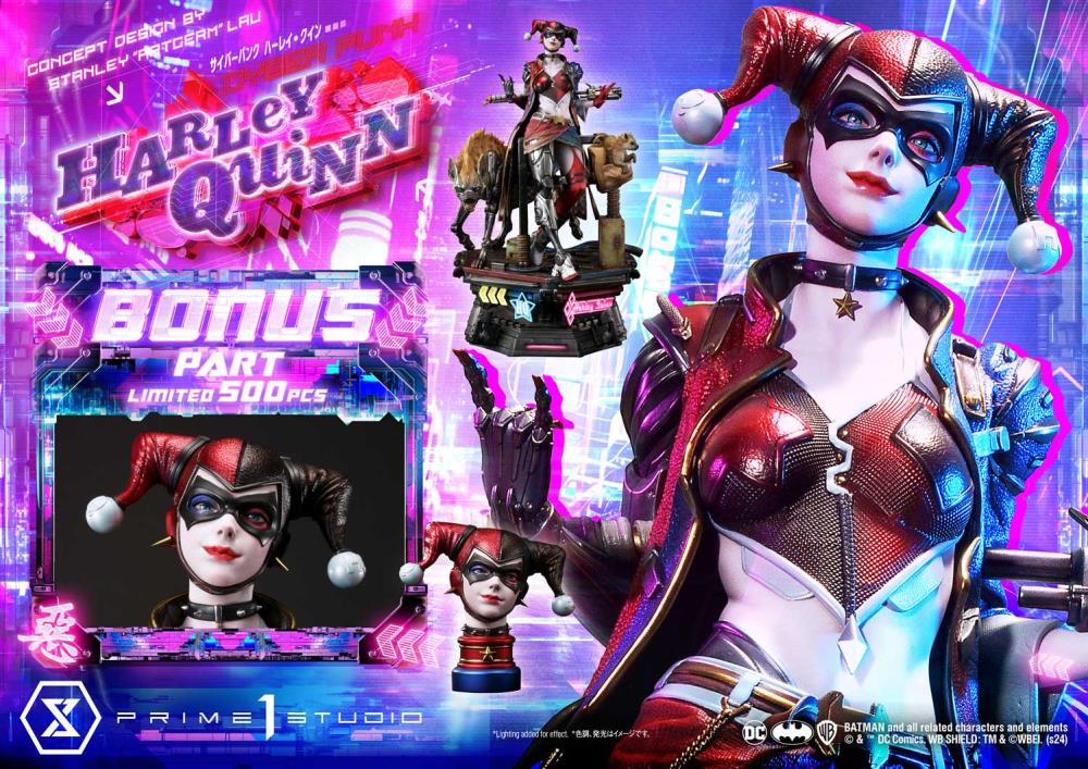 DC Comics Ultimate Premium Masterline Cyberpunk Harley Quinn Deluxe Statue (With Bonus) Gallery Image 17