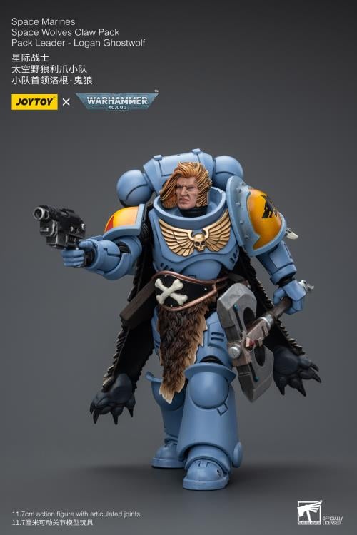 Warhammer 40K Space Wolves Claw Pack Leader Logan Ghostwolf 1/18 Scale Action Figure (Reissue) Gallery Image 5