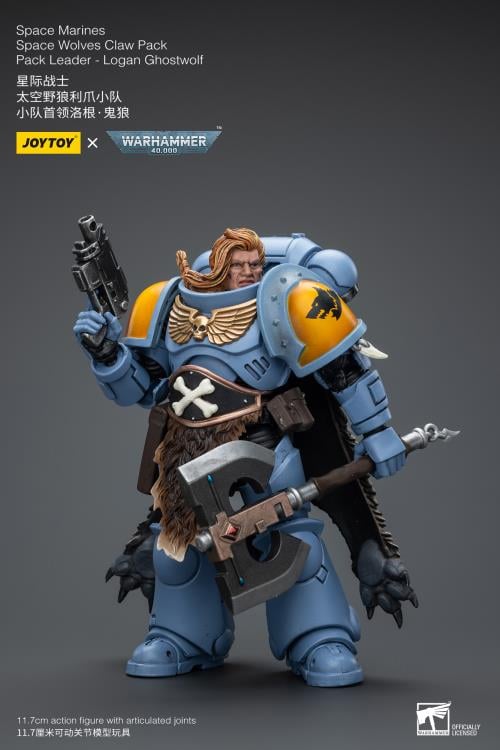 Warhammer 40K Space Wolves Claw Pack Leader Logan Ghostwolf 1/18 Scale Action Figure (Reissue) Gallery Image 4