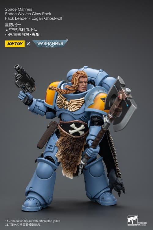 Warhammer 40K Space Wolves Claw Pack Leader Logan Ghostwolf 1/18 Scale Action Figure (Reissue) Gallery Image 6