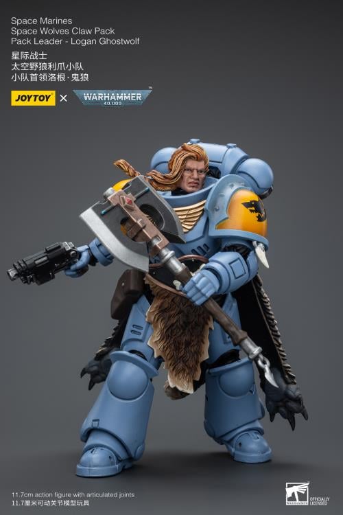 Warhammer 40K Space Wolves Claw Pack Leader Logan Ghostwolf 1/18 Scale Action Figure (Reissue) Gallery Image 7