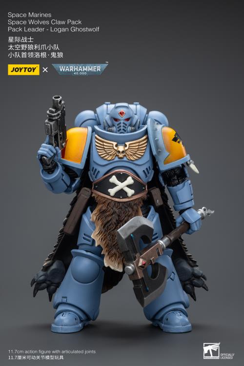 Warhammer 40K Space Wolves Claw Pack Leader Logan Ghostwolf 1/18 Scale Action Figure (Reissue) Gallery Image 3