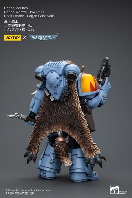 Warhammer 40K Space Wolves Claw Pack Leader Logan Ghostwolf 1/18 Scale Action Figure (Reissue) Gallery Image 9