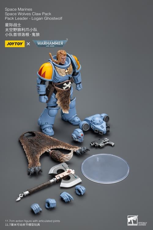 Warhammer 40K Space Wolves Claw Pack Leader Logan Ghostwolf 1/18 Scale Action Figure (Reissue) Gallery Image 10