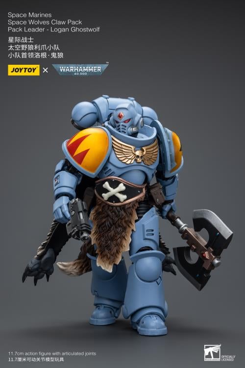 Warhammer 40K Space Wolves Claw Pack Leader Logan Ghostwolf 1/18 Scale Action Figure (Reissue) Gallery Image 8