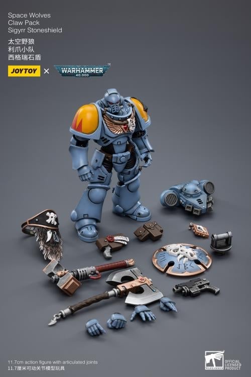 Warhammer 40K Space Wolves Claw Pack Sigyrr Stoneshield 1/18 Scale Action Figure (Reissue) Gallery Image 18