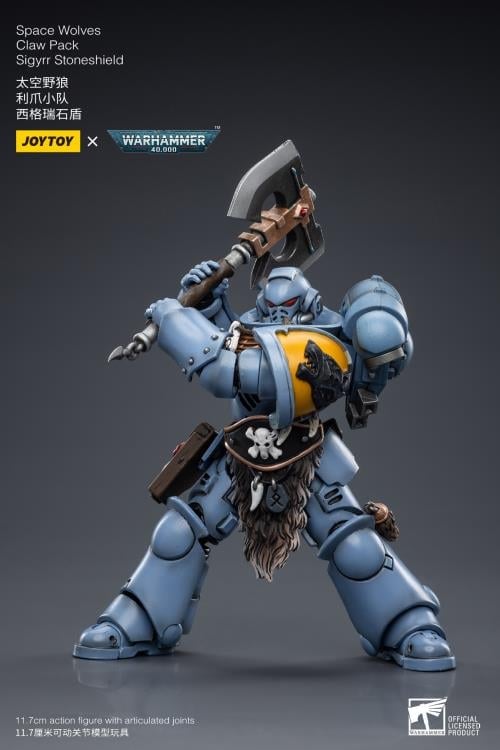 Warhammer 40K Space Wolves Claw Pack Sigyrr Stoneshield 1/18 Scale Action Figure (Reissue) Gallery Image 13