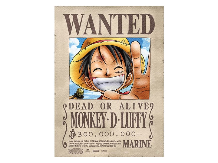 One Piece Luffy Wanted Wall Scroll Gallery Image 1