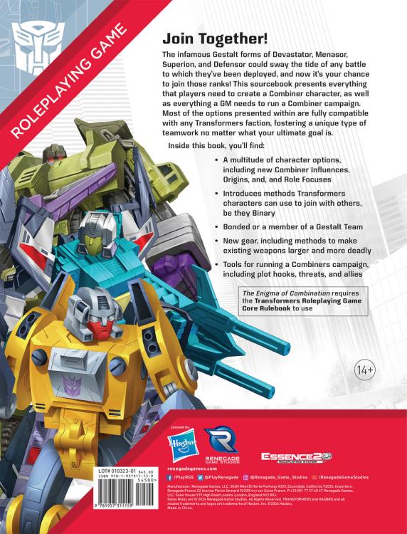 Transformers Roleplaying Game: The Enigma of Combination Sourcebook Gallery Image 4