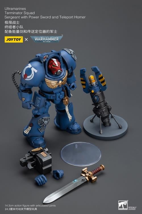 Warhammer 40K Ultramarines Terminator Squad Sergeant with Power Sword and Teleport Homer 1/18 Scale Action Figure Gallery Image 10