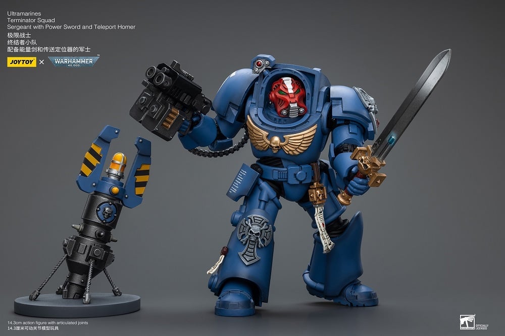 Warhammer 40K Ultramarines Terminator Squad Sergeant with Power Sword and Teleport Homer 1/18 Scale Action Figure Gallery Image 9