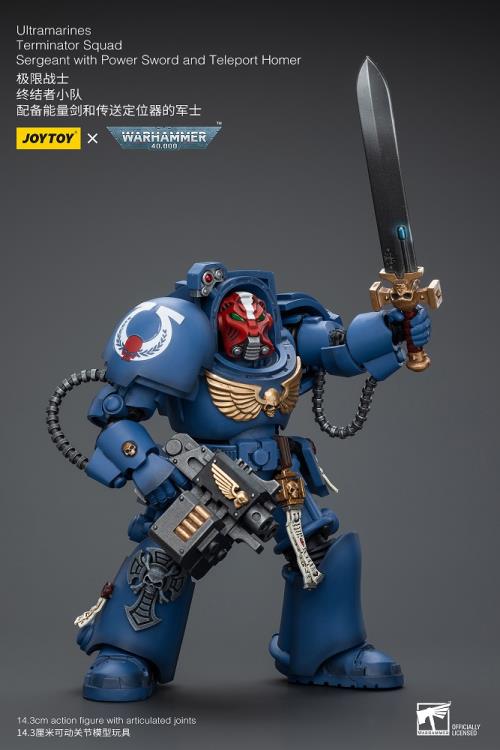 Warhammer 40K Ultramarines Terminator Squad Sergeant with Power Sword and Teleport Homer 1/18 Scale Action Figure Gallery Image 5