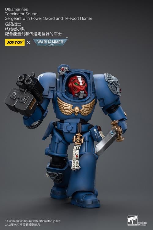 Warhammer 40K Ultramarines Terminator Squad Sergeant with Power Sword and Teleport Homer 1/18 Scale Action Figure Gallery Image 4
