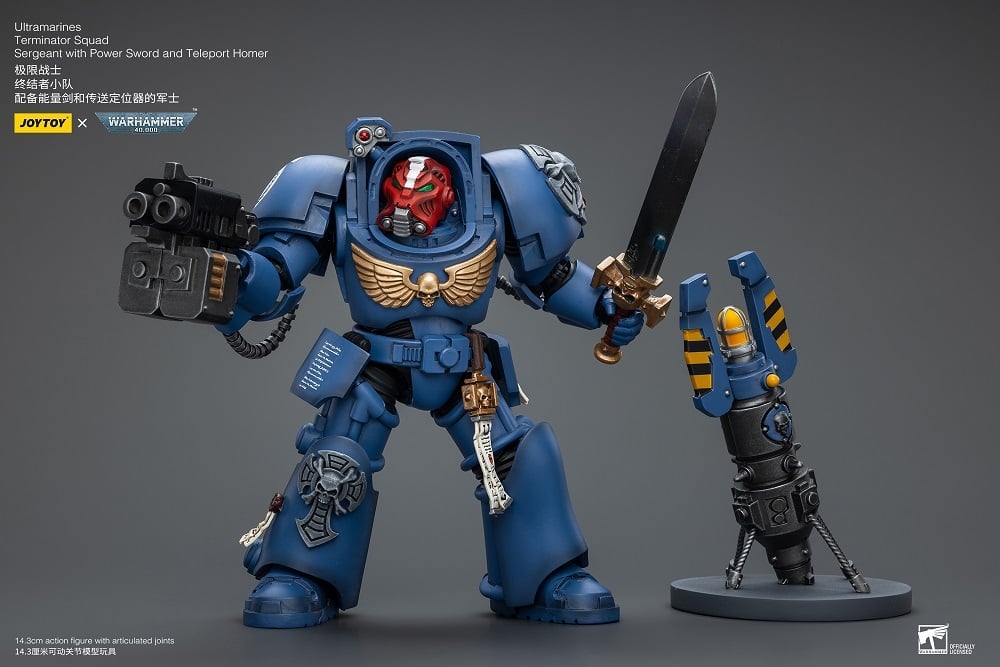 Warhammer 40K Ultramarines Terminator Squad Sergeant with Power Sword and Teleport Homer 1/18 Scale Action Figure Gallery Image 8