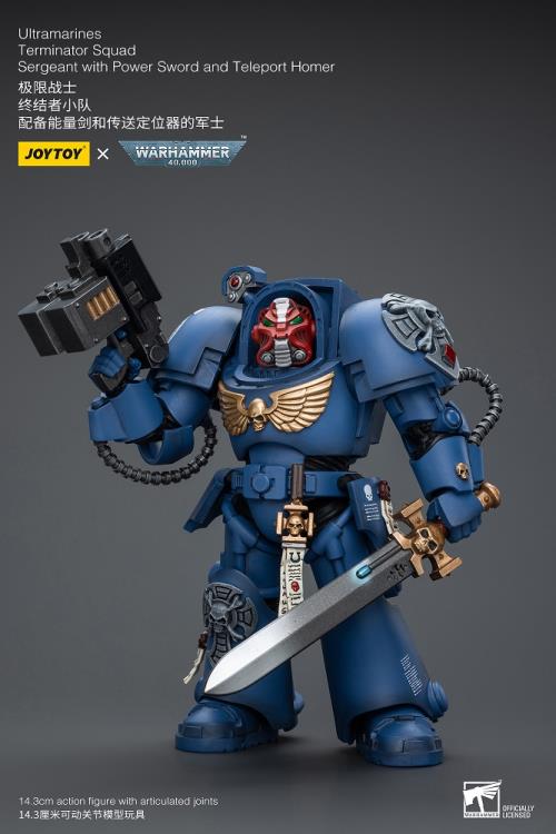 Warhammer 40K Ultramarines Terminator Squad Sergeant with Power Sword and Teleport Homer 1/18 Scale Action Figure Gallery Image 6