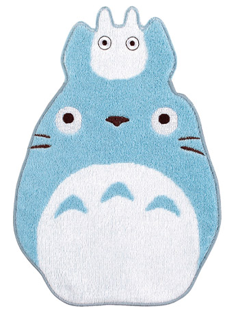 My Neighbor Totoro Totoro (Blue) with Small White Totoro Die-cut Mini Towel Gallery Image 2